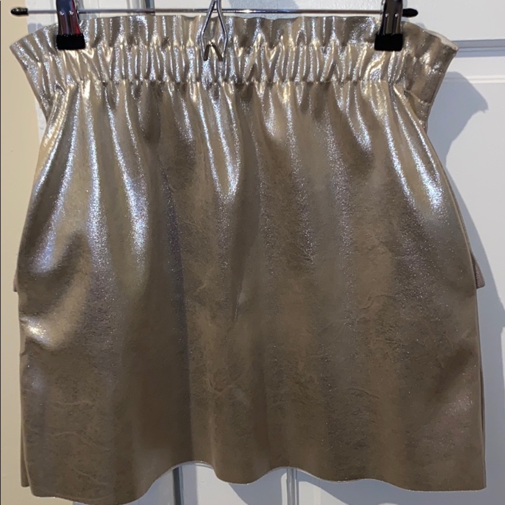 Zara Women’s Metallic Mini Skirt
